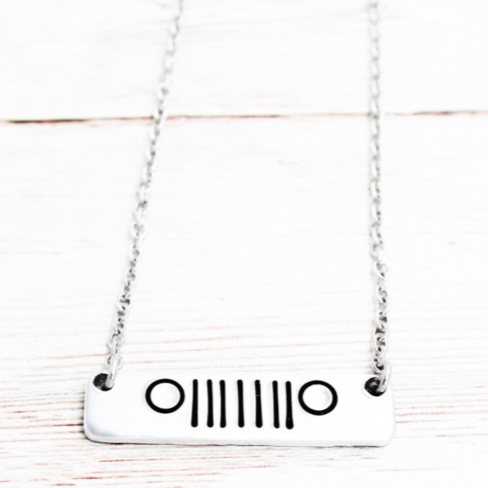 Jeep Grille Bar Necklace Hypoallergenic Stainless Steel
